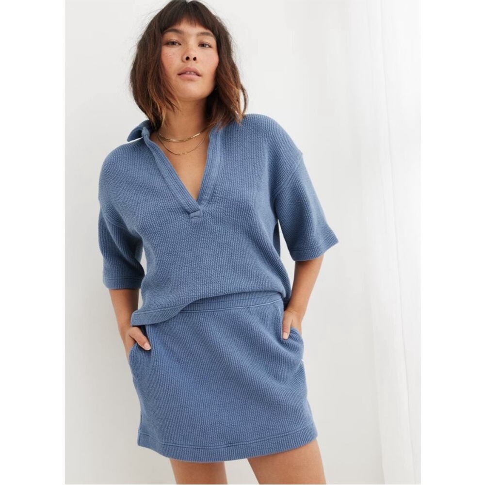 Aerie Wonder Blue Ribbed Skirt